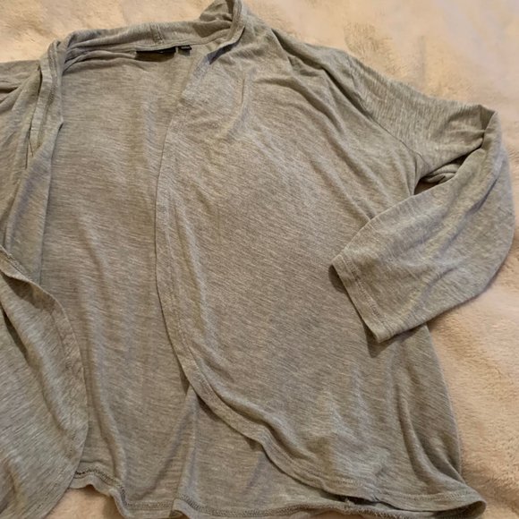 Apt 9 Striated Gray Open Jersey Cardigan Size XL - Picture 2 of 10